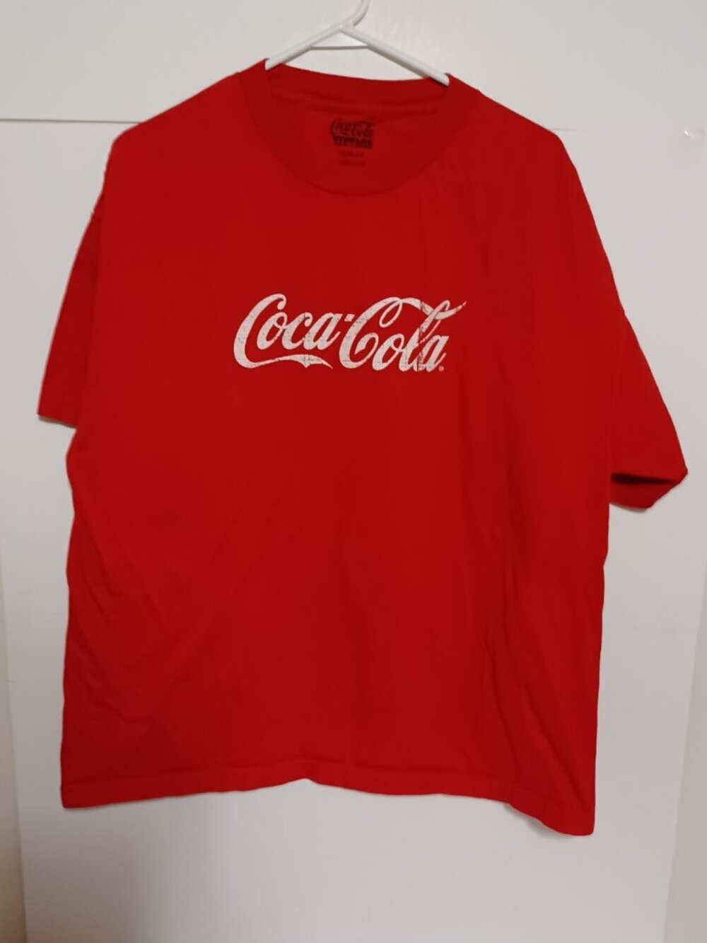 Men's Coca-Cola Logo Red Classic Retro Vintage Large Slim Fit T-Shirt Tee